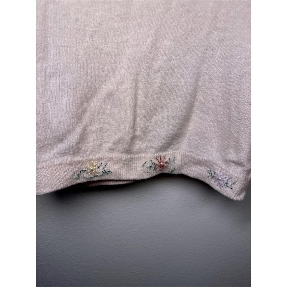 Vintage Hand Beaded Cardigan Sweater Size Small Medium 46 Floral Classic Knit‎ - Picture 11 of 16